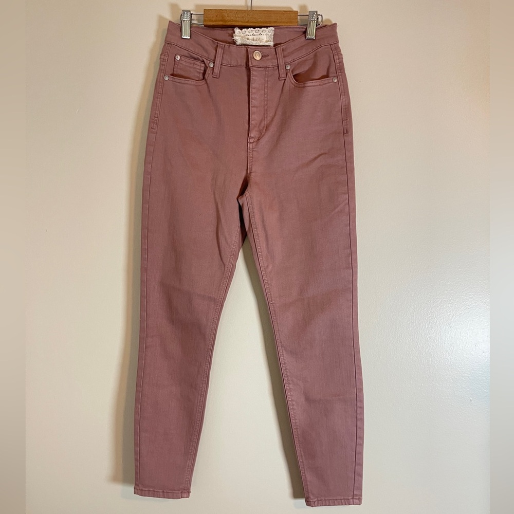 Altar'd State Womens Jeans Sz 27/5 Dusty Rose High Rise Denim Bottoms